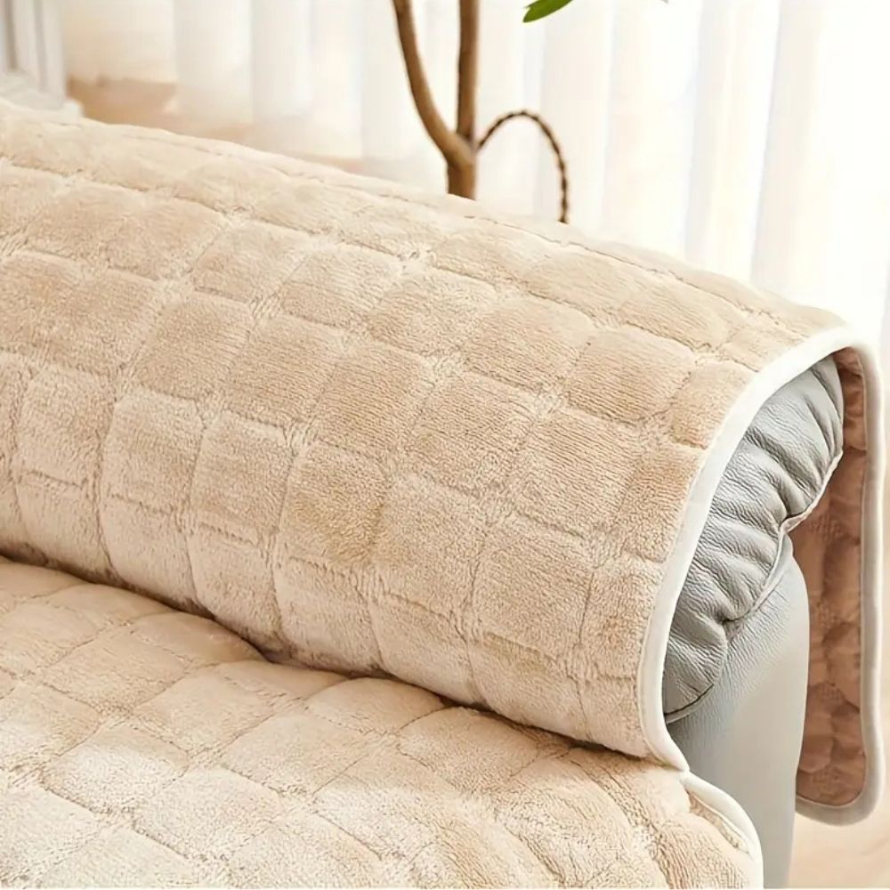 Quilted Velvet Grid Recliner Cover for Single Recliners and Lounge Chairs | Quilted Grid Velvet Comfort | Recliner Covers