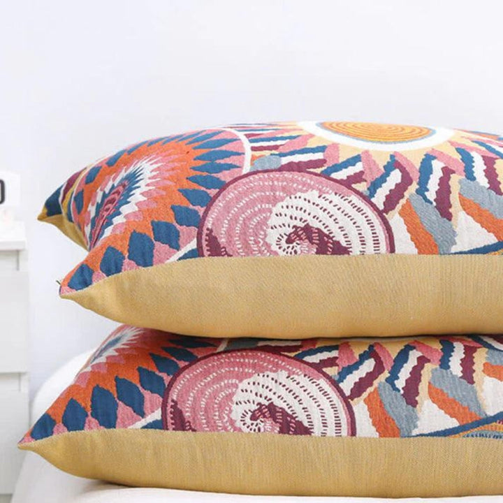 Nordic Sunburst 100% Cotton Button Pillowcases, Set of 2 | Natural Cotton with a Nordic Touch | Pillowcases