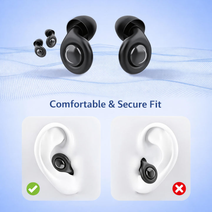 Reusable Silicone Sleep Earplugs with Multiple Ear Tip Sizes and Case | Soft Seal Earplugs for Quiet Nights | Earplugs