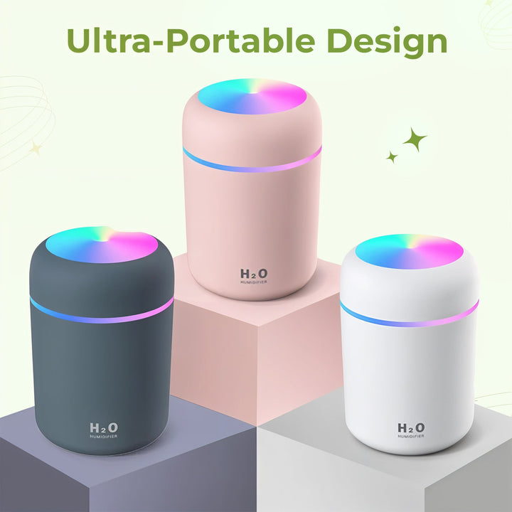 Portable Cool Mist Aroma Diffuser Humidifier with LED Night Light | Cool Mist and Soft Glow | Humidifiers