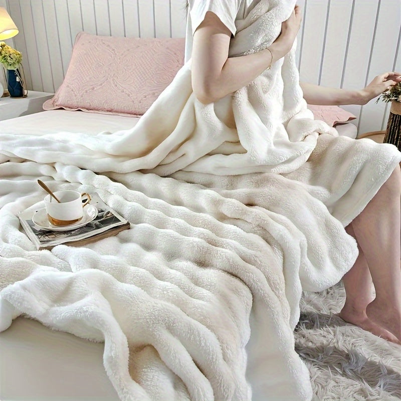 Coral Fleece Marble Print Blanket for All Seasons | Silky Coral Fleece Softness | Throw Blankets