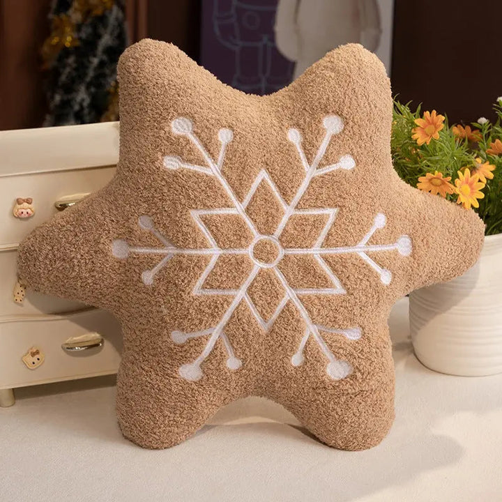 Gingerbread Character Plush Pillow for Christmas Room Decoration | Gingerbread Plush Christmas Pillow | Decorative Pillows