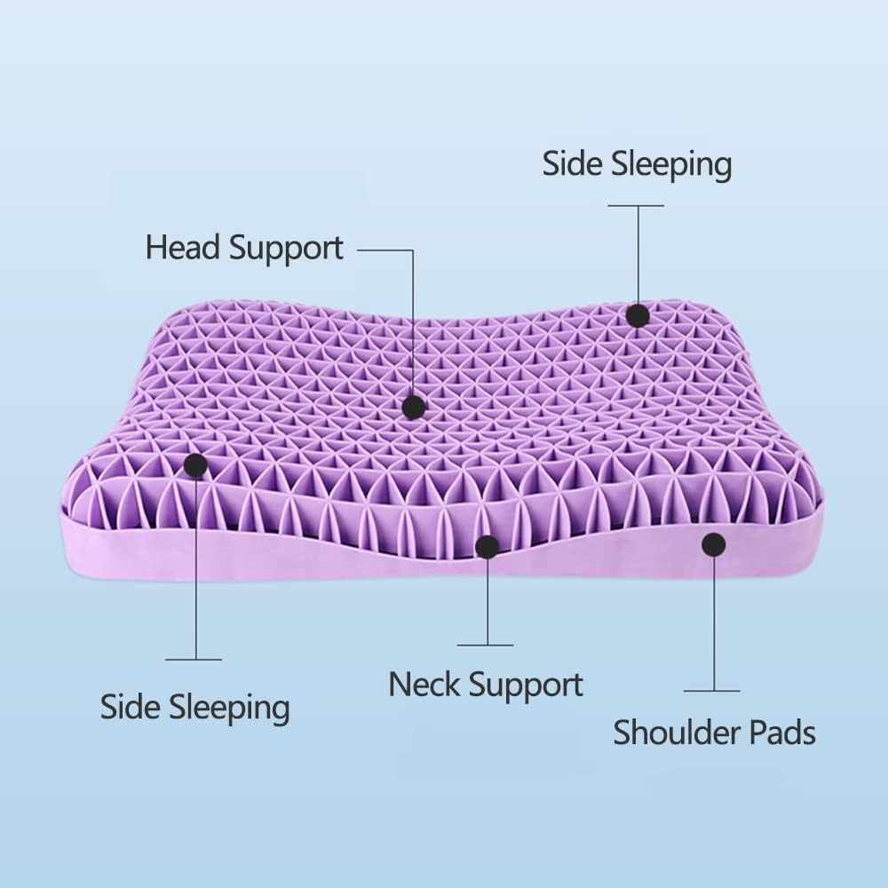 Zero-Pressure Latex Cervical Pillow with TPE Breathable Air Layer | Breathable Latex Neck Support | Bed Pillows
