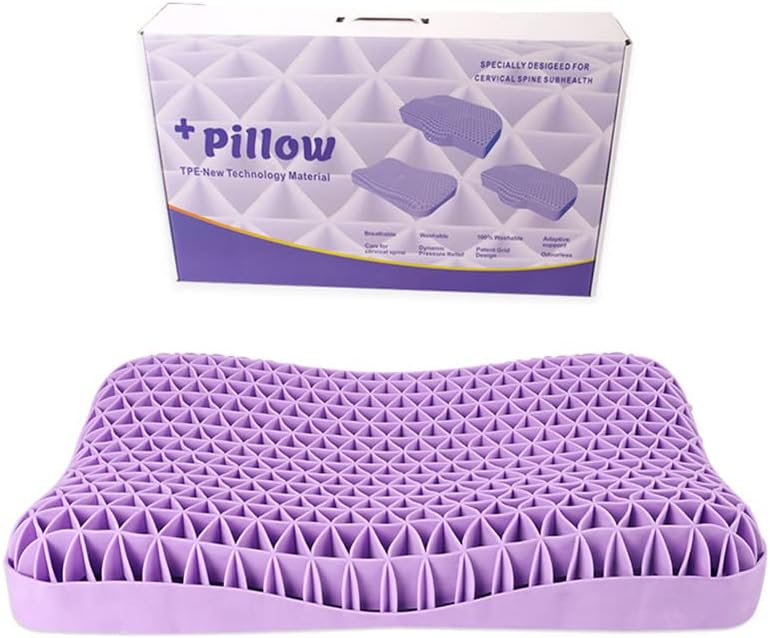 Zero-Pressure Latex Cervical Pillow with TPE Breathable Air Layer | Breathable Latex Neck Support | Bed Pillows