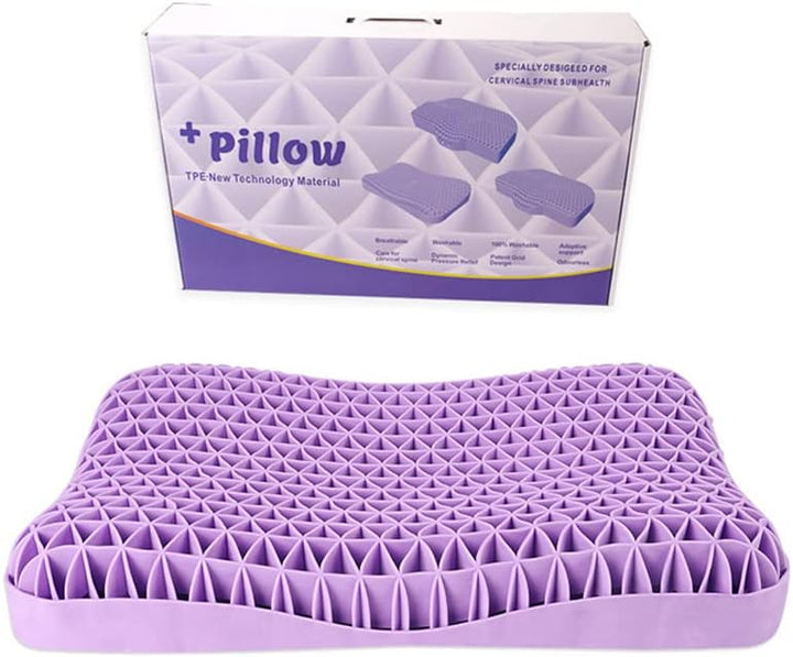 Zero-Pressure Latex Cervical Pillow with TPE Breathable Air Layer | Breathable Latex Neck Support | Bed Pillows