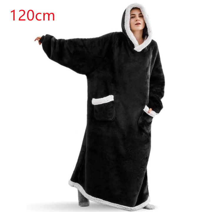 Oversized hoodie blanket with sherpa hood