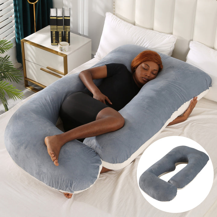 U-Shaped Full Body Pillow with Removable Cover