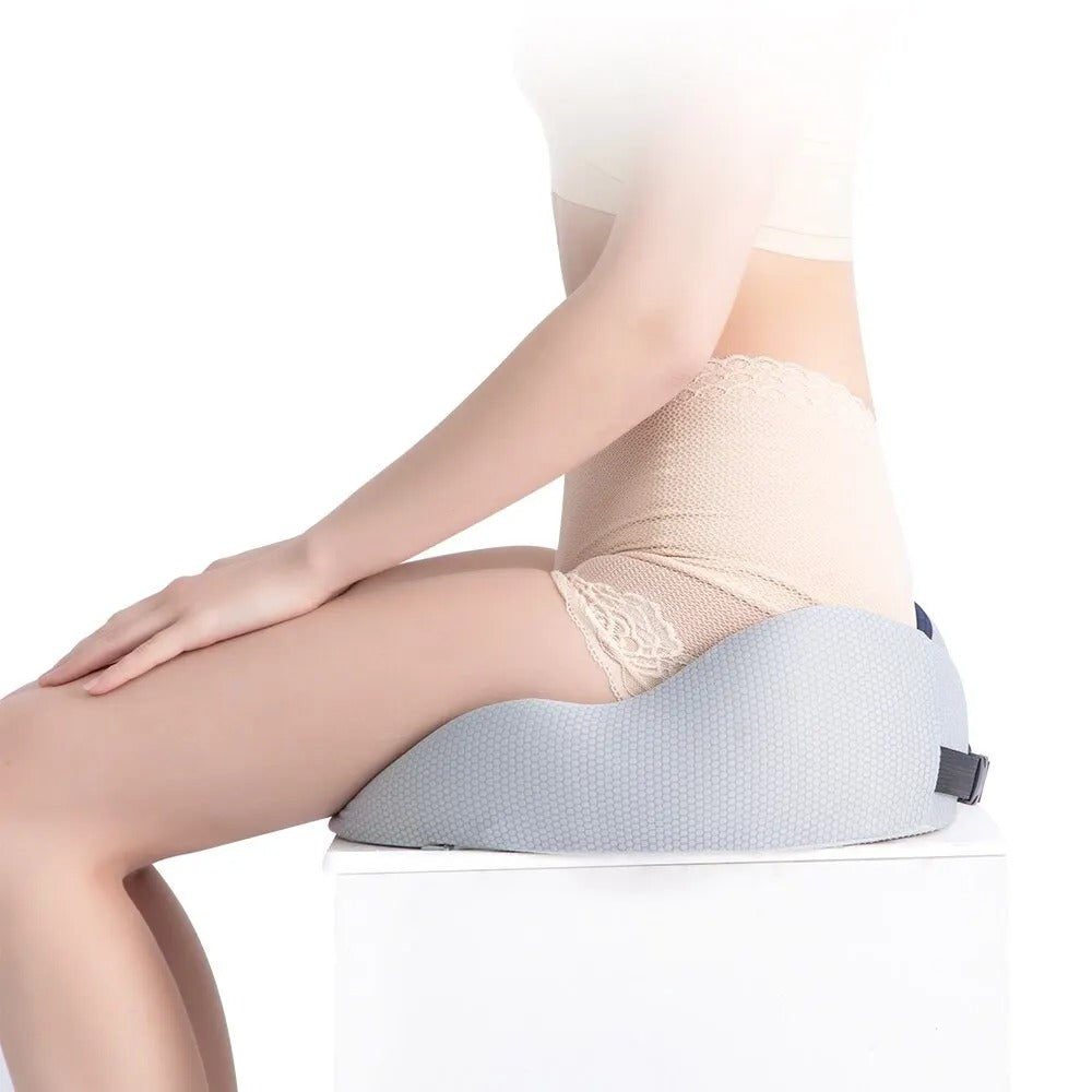 Ergonomic Memory Foam Seat Cushion with Tailbone Contour for Office and Car | Seat Comfort for Long Sitting | Seat Cushions