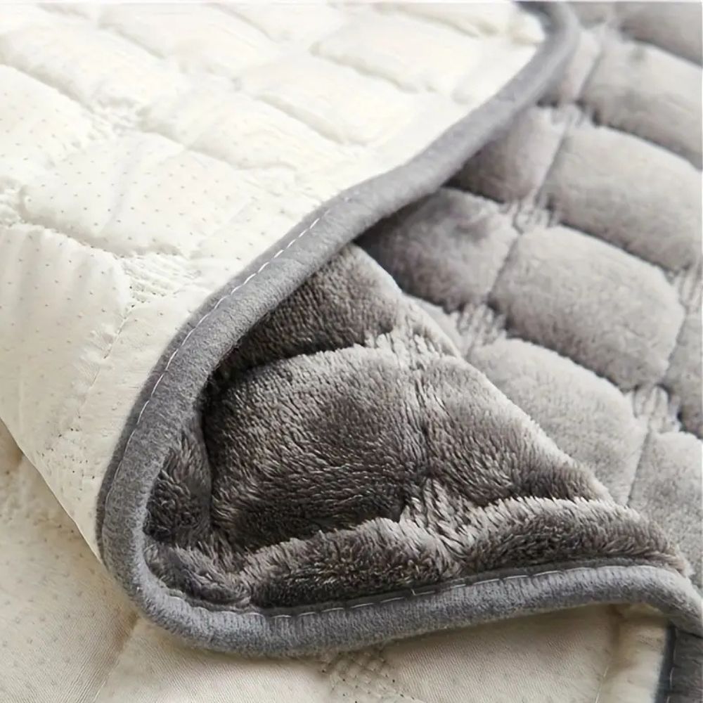 Quilted Velvet Grid Recliner Cover for Single Recliners and Lounge Chairs | Quilted Grid Velvet Comfort | Recliner Covers