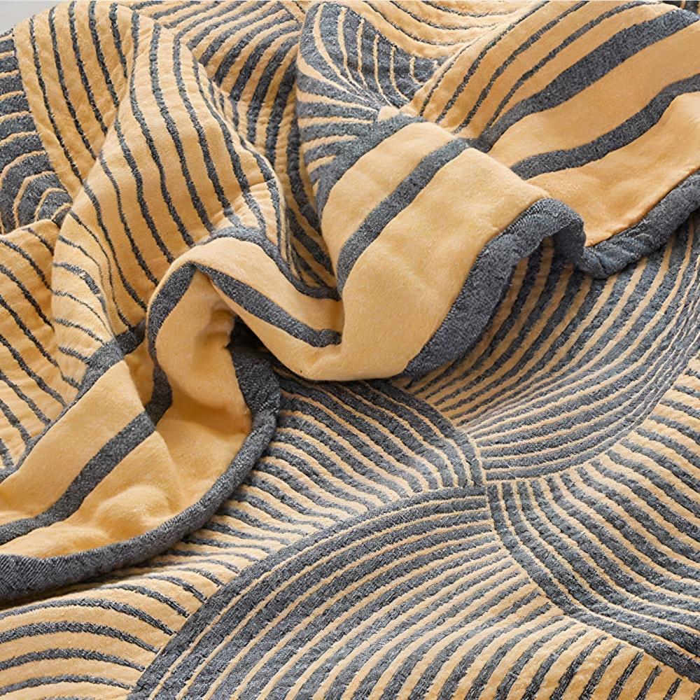 Reversible 4-Layer Cotton Muslin Blanket in Three Sizes | Four Layers of Soft Muslin | Throw Blankets