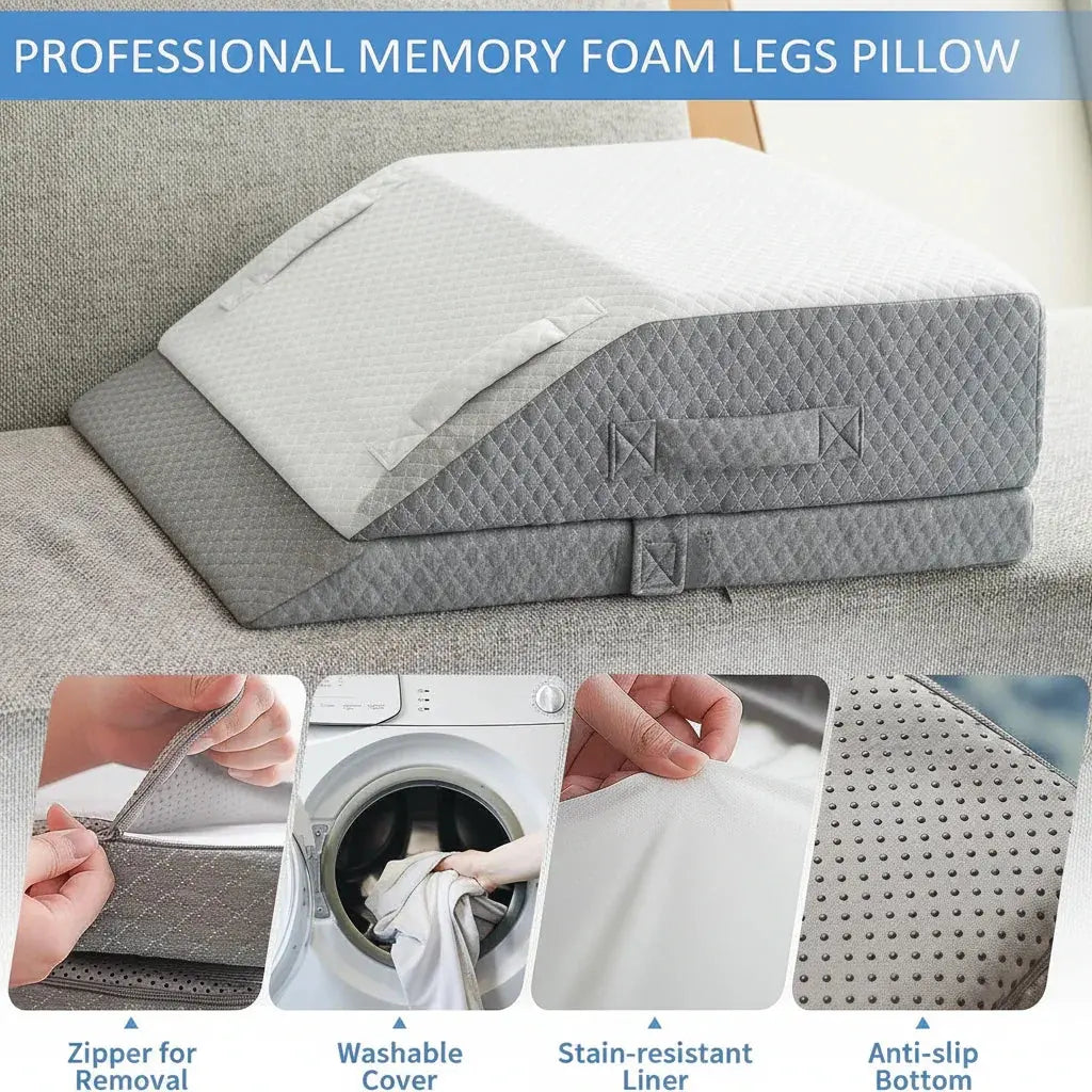 Memory Foam Elevation Wedge Pillow for Sleeping and Reading | Steady Incline for Sleep and Reading | Wedge Pillows