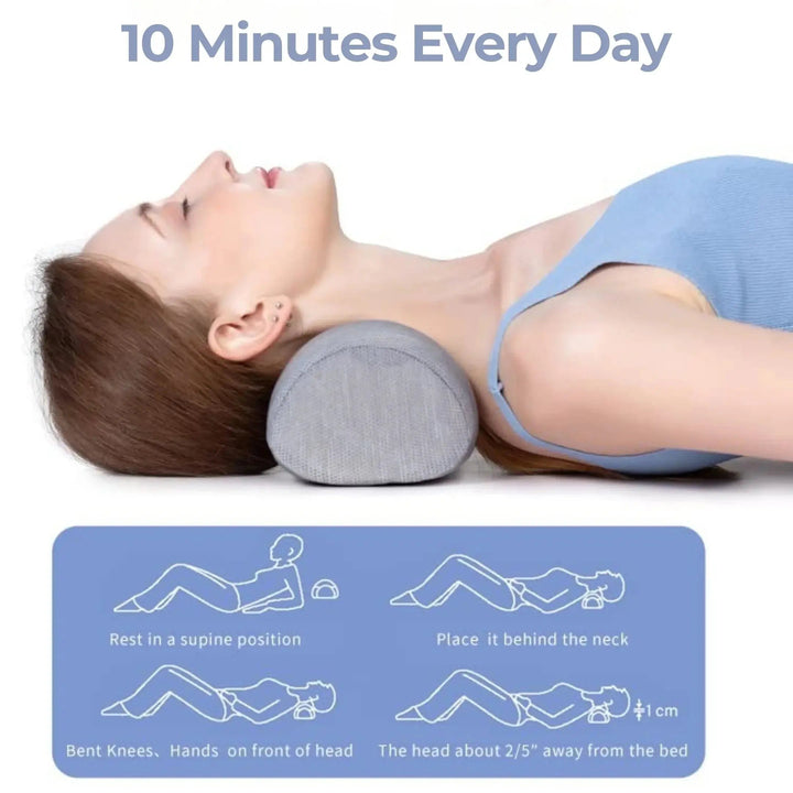 Memory Foam Neck Roll Pillow with Contoured Design | Targeted Neck Support | Neck Pillows