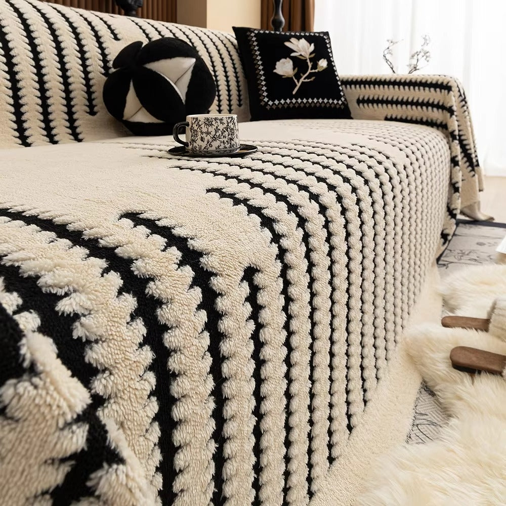 Vintage Tufted Plush Microfiber Sofa Cover, Thick 71 Inch Wide | Thick Tufted Plush Sofa Warmth | Sofa Covers