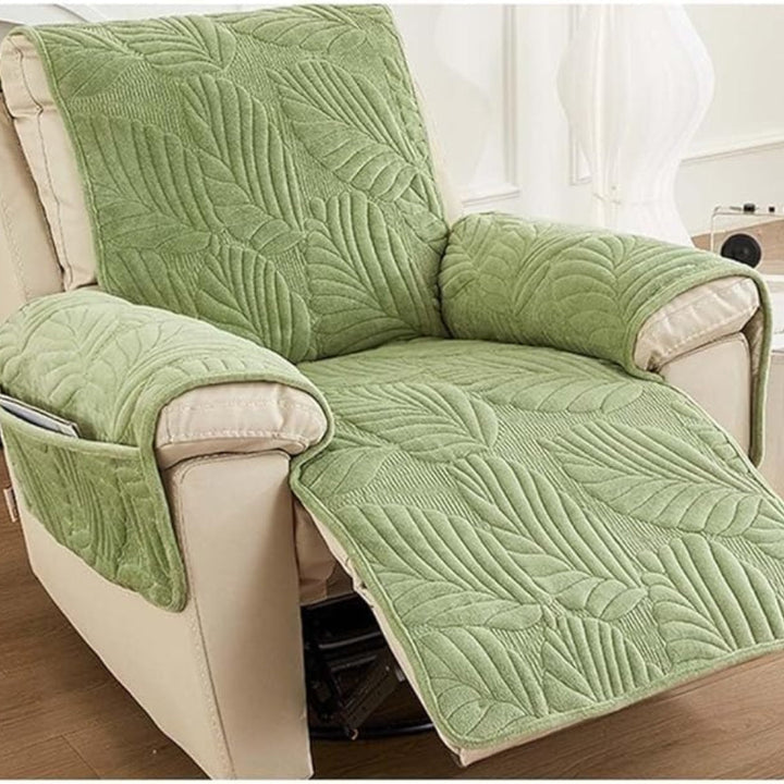 Leaf Pattern Non Slip Recliner Chair Cover, Universal 24 x 88.5 Inch | Leaf Pattern Recliner Cover, Non Slip | Recliner Covers
