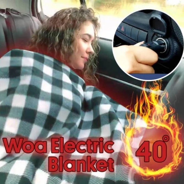 12V Car Heating Blanket Fleece Travel Throw for Cars, Trucks and RVs | Warm Rides on Cold Days | Heated Blankets