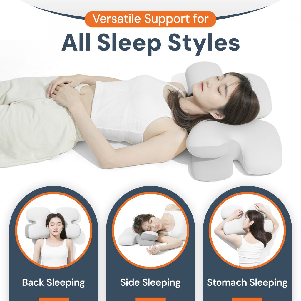 Ergonomic Memory Foam Cervical Pillow in Four Colours | Contoured Neck and Shoulder Comfort | Bed Pillows