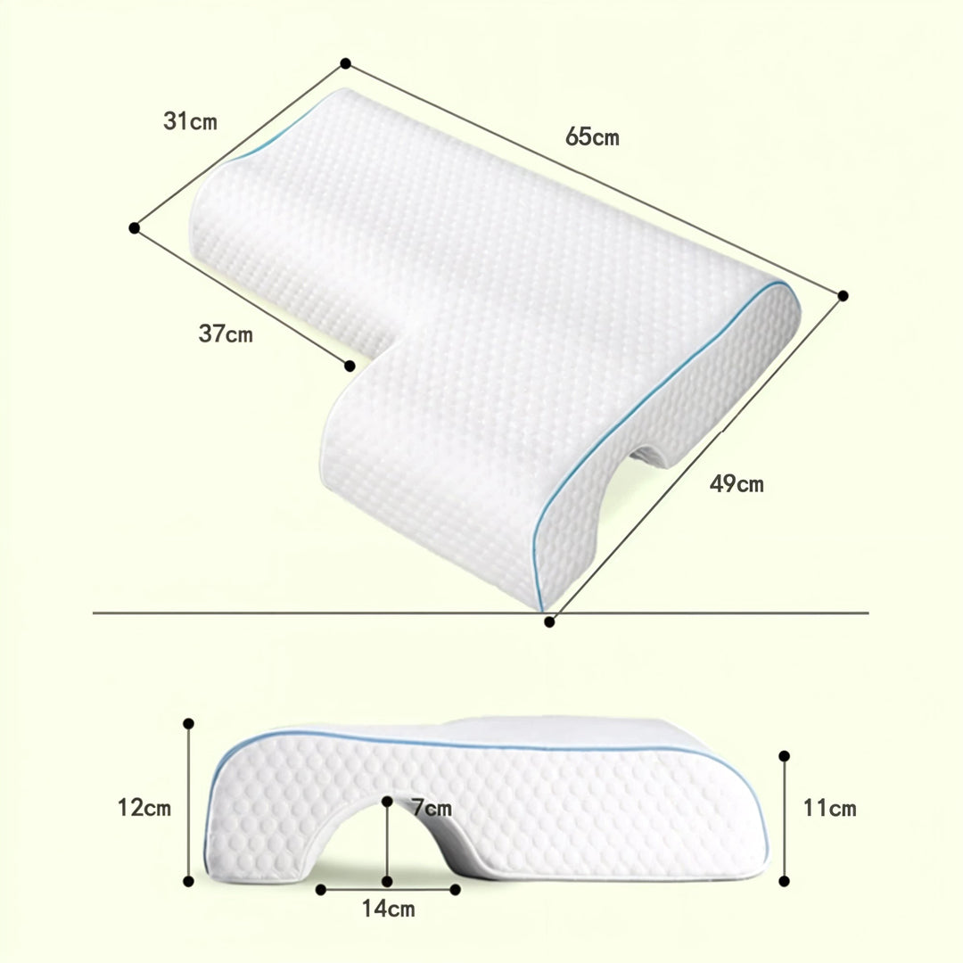 Memory Foam Side Sleeper Cuddle Pillow with Arm Rest for Couples | Arm Rest for Cosy Side Sleeping | Bed Pillows
