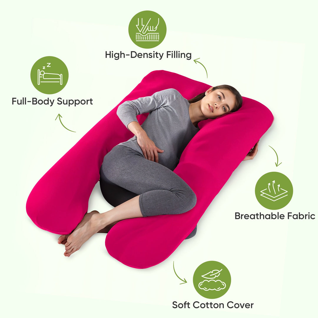 Pregnancy Pillow for Sleeping, Breastfeeding and Full Body Support | Support for Back, Hips, Legs and Belly | Pregnancy Pillows