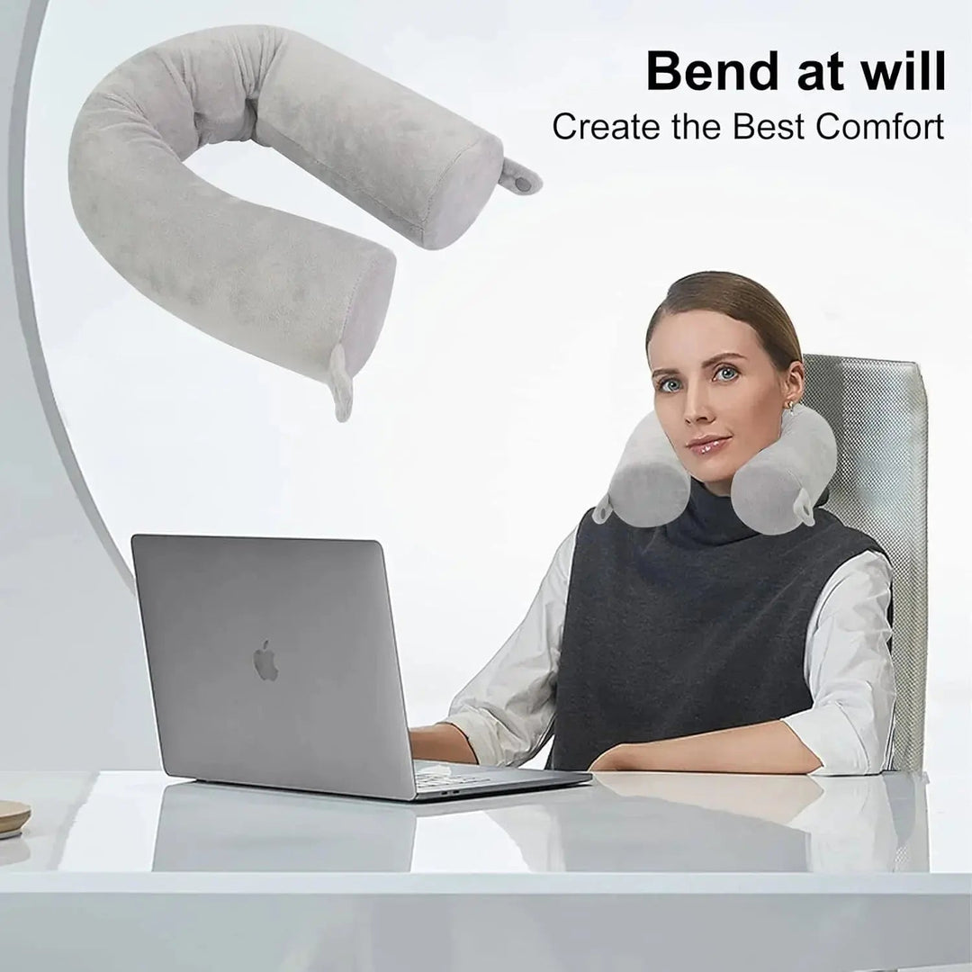 Bendable Memory Foam Travel Neck Pillow You Can Shape Four Ways | Shape It Your Way | Travel Pillows