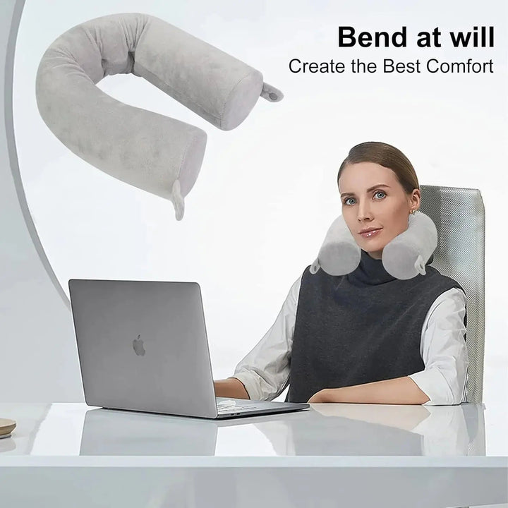 Bendable Memory Foam Travel Neck Pillow You Can Shape Four Ways | Shape It Your Way | Travel Pillows