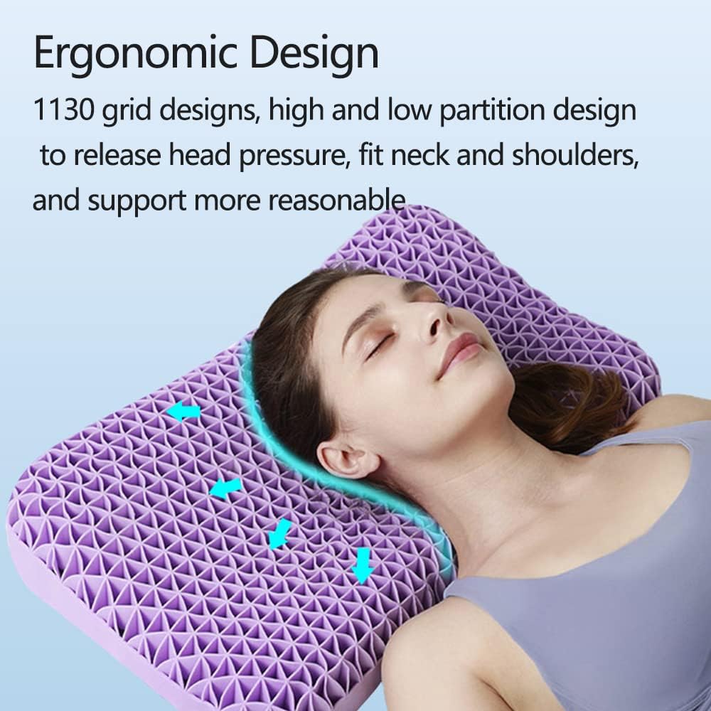 Zero-Pressure Latex Cervical Pillow with TPE Breathable Air Layer | Breathable Latex Neck Support | Bed Pillows