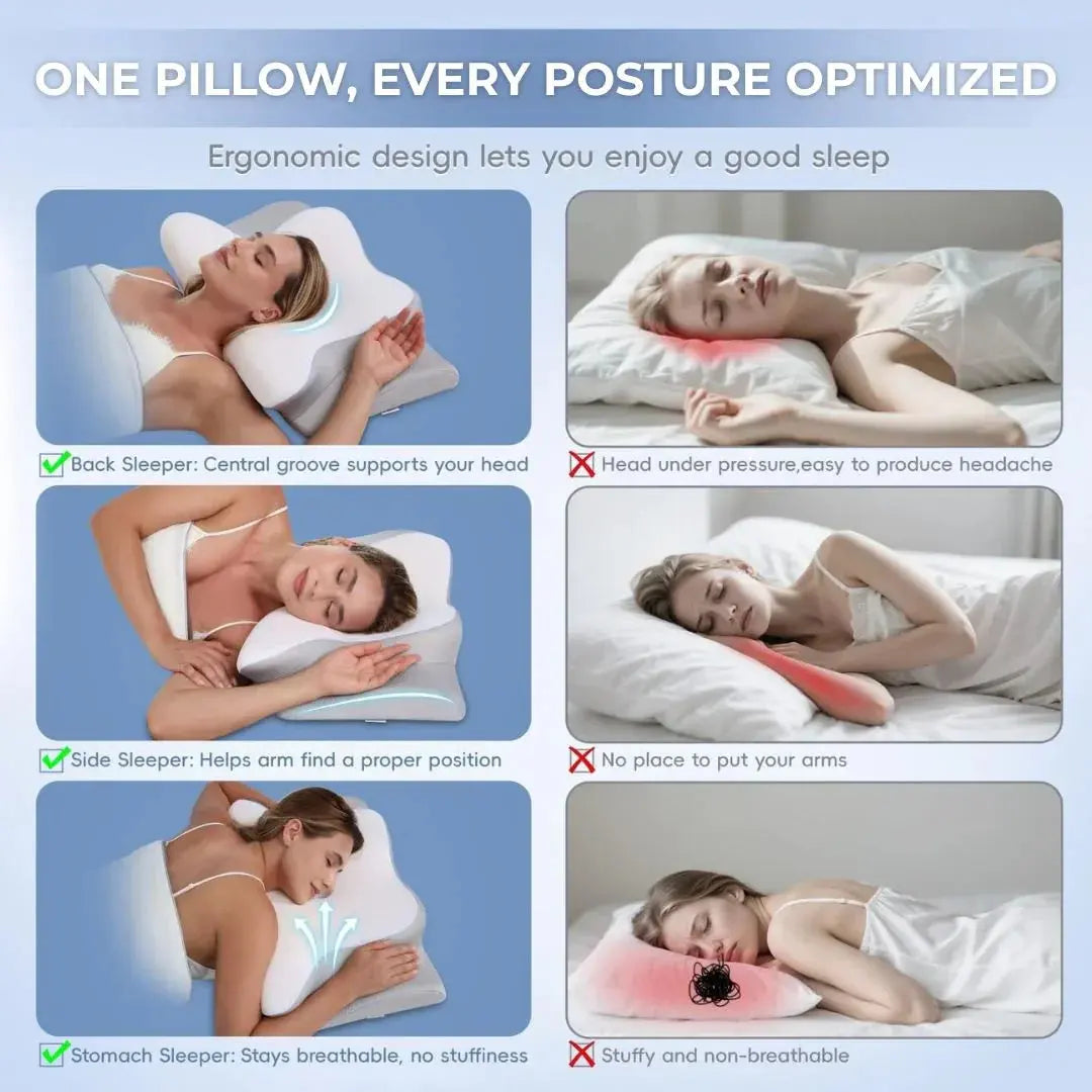 Contour Pillow 2.0 with Enhanced Height and Memory Foam Core | Taller, Balanced Support | Bed Pillows