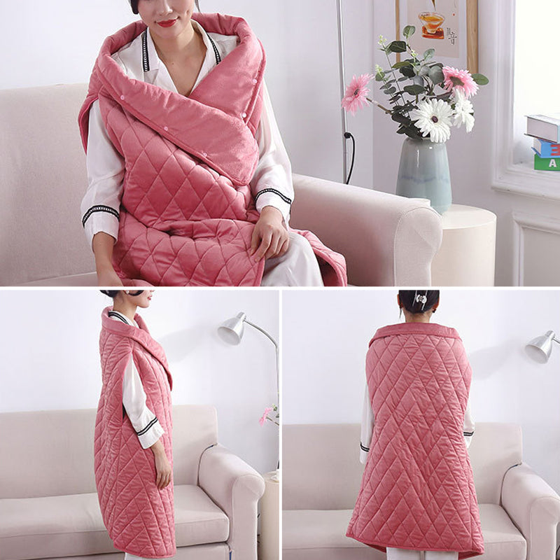 Portable USB Heated Blanket with Three Heating Elements and Power Bank Pocket | Even Heat with Three Elements | Heated Blankets