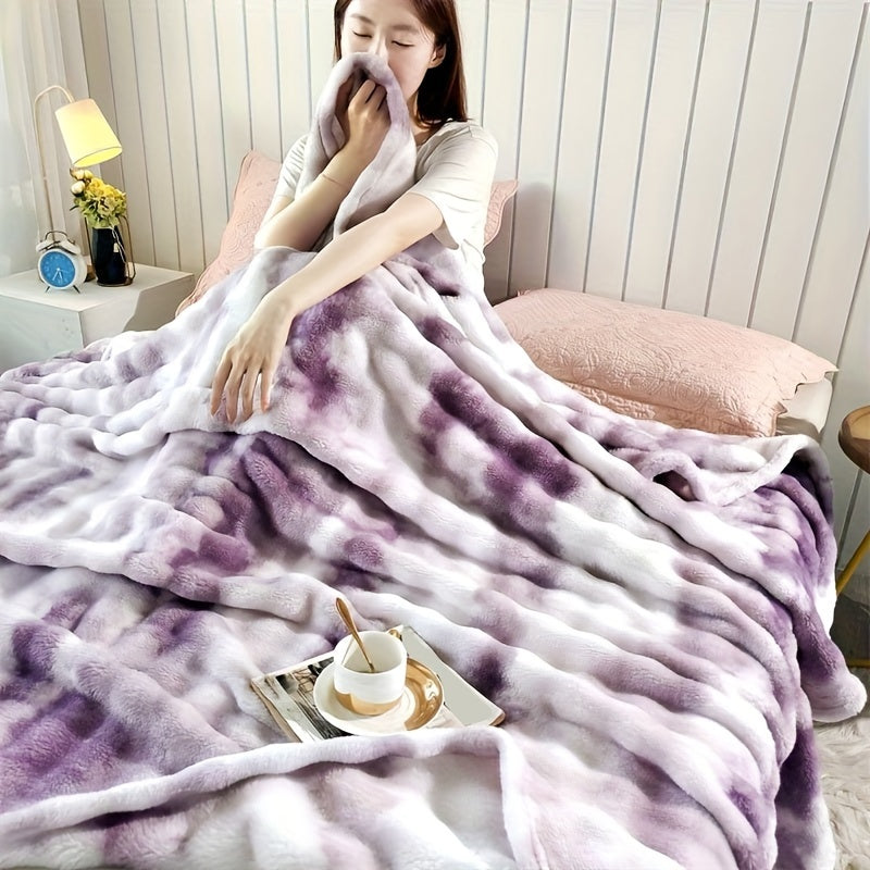 Coral Fleece Marble Print Blanket for All Seasons | Silky Coral Fleece Softness | Throw Blankets