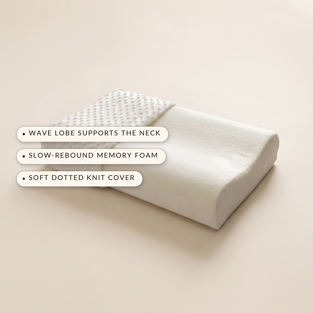 Wave Contour Memory Foam Pillow That Fills the Hollow Under the Neck | Fills the Gap Flat Pillows Ignore | Bed Pillows