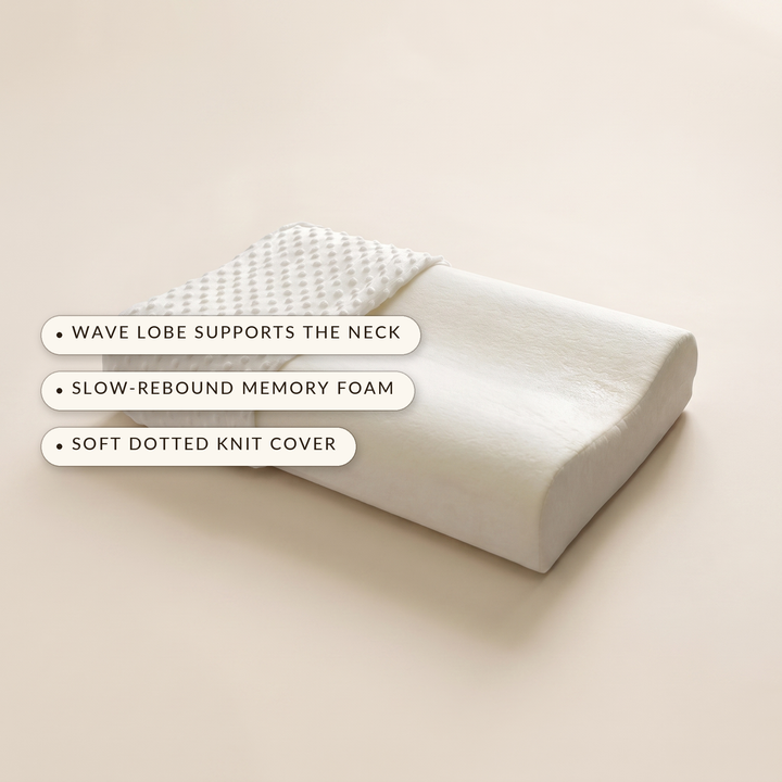 Wave Contour Memory Foam Pillow That Fills the Hollow Under the Neck | Fills the Gap Flat Pillows Ignore | Bed Pillows