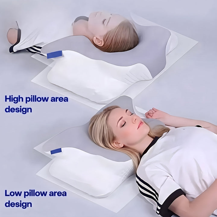 High Loft Memory Foam Contour Pillow with Breathable Cooling Cover | Extra Height for Steady Alignment | Bed Pillows