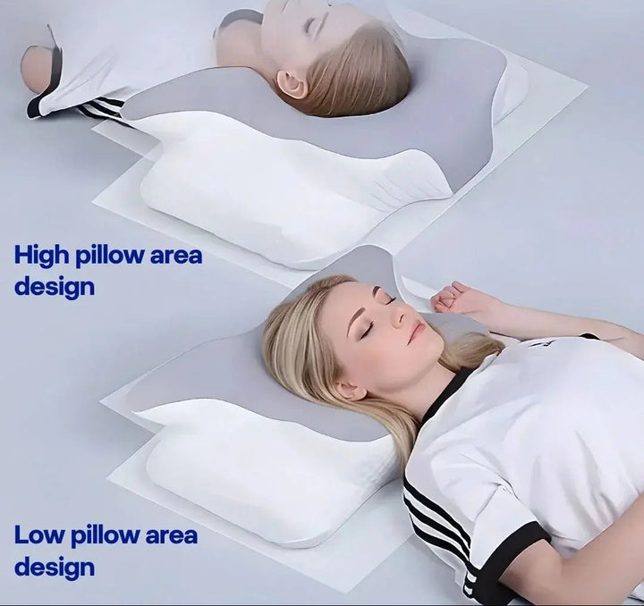 Two-Height Memory Foam Cervical Pillow with Breathable Cover | Switch Heights by Turning It Over | Bed Pillows