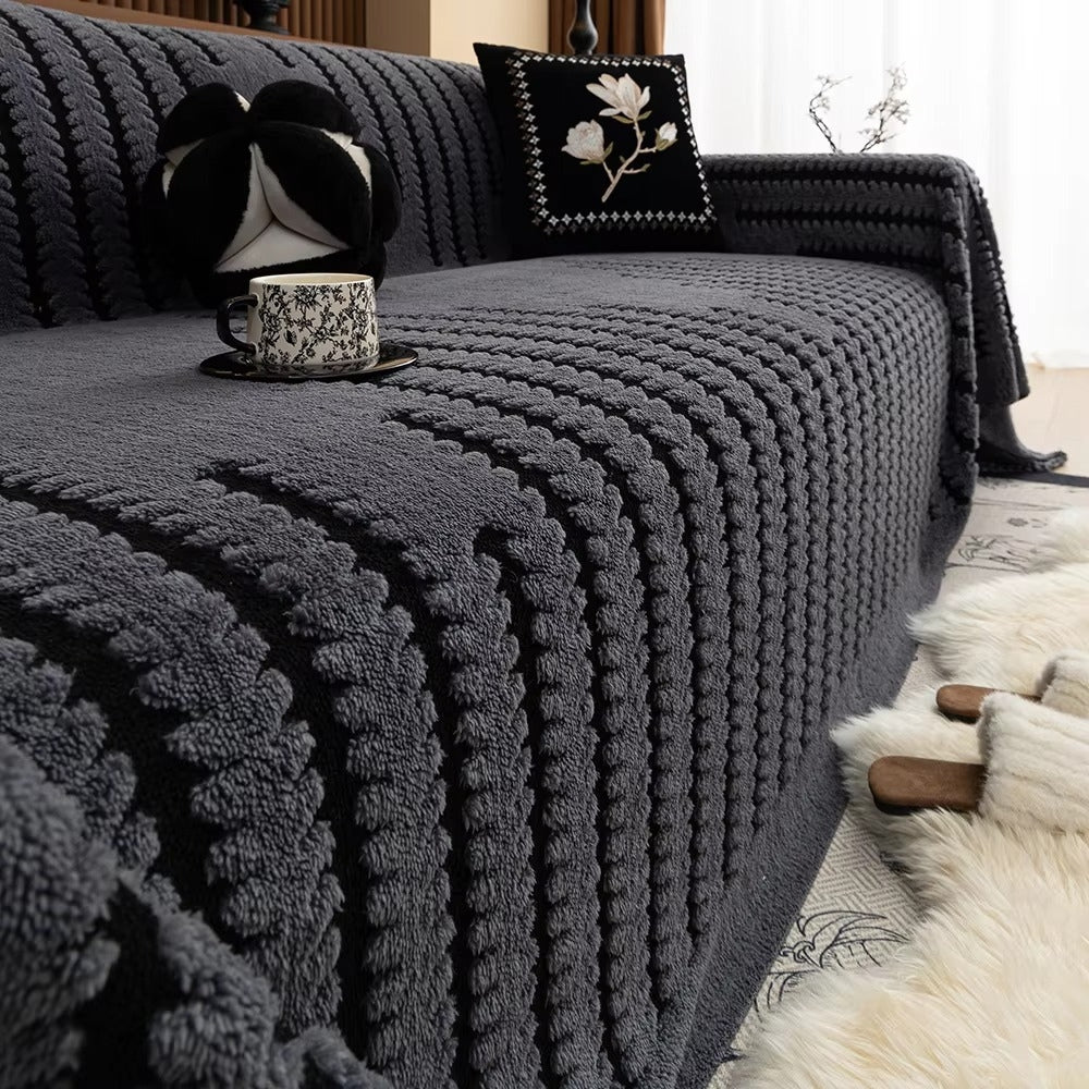 Vintage Tufted Plush Microfiber Sofa Cover, Thick 71 Inch Wide | Thick Tufted Plush Sofa Warmth | Sofa Covers