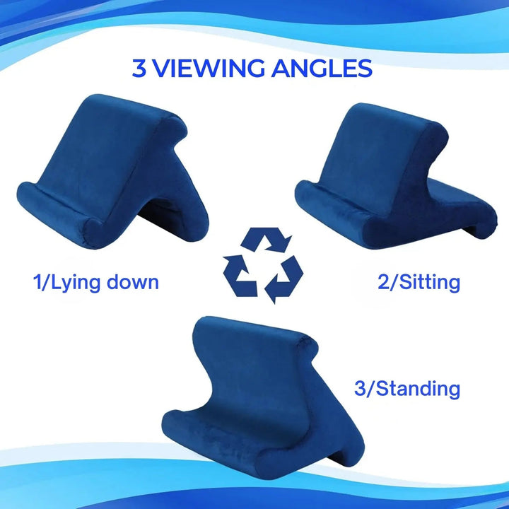 Multi-Angle Tablet Stand Cushion with Phone Holder and Net Pocket for Reading | Reading Rest for Books and Tablets | Tablet Stands