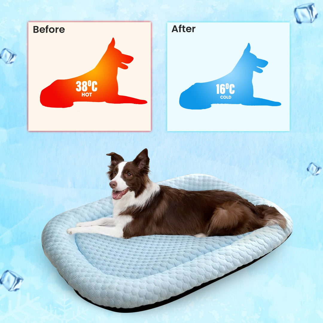 Ice-Silk Cooling Mat Pet Bed for Dogs and Cats in Four Sizes | Cool Spot for Summer Pets | Pet Beds