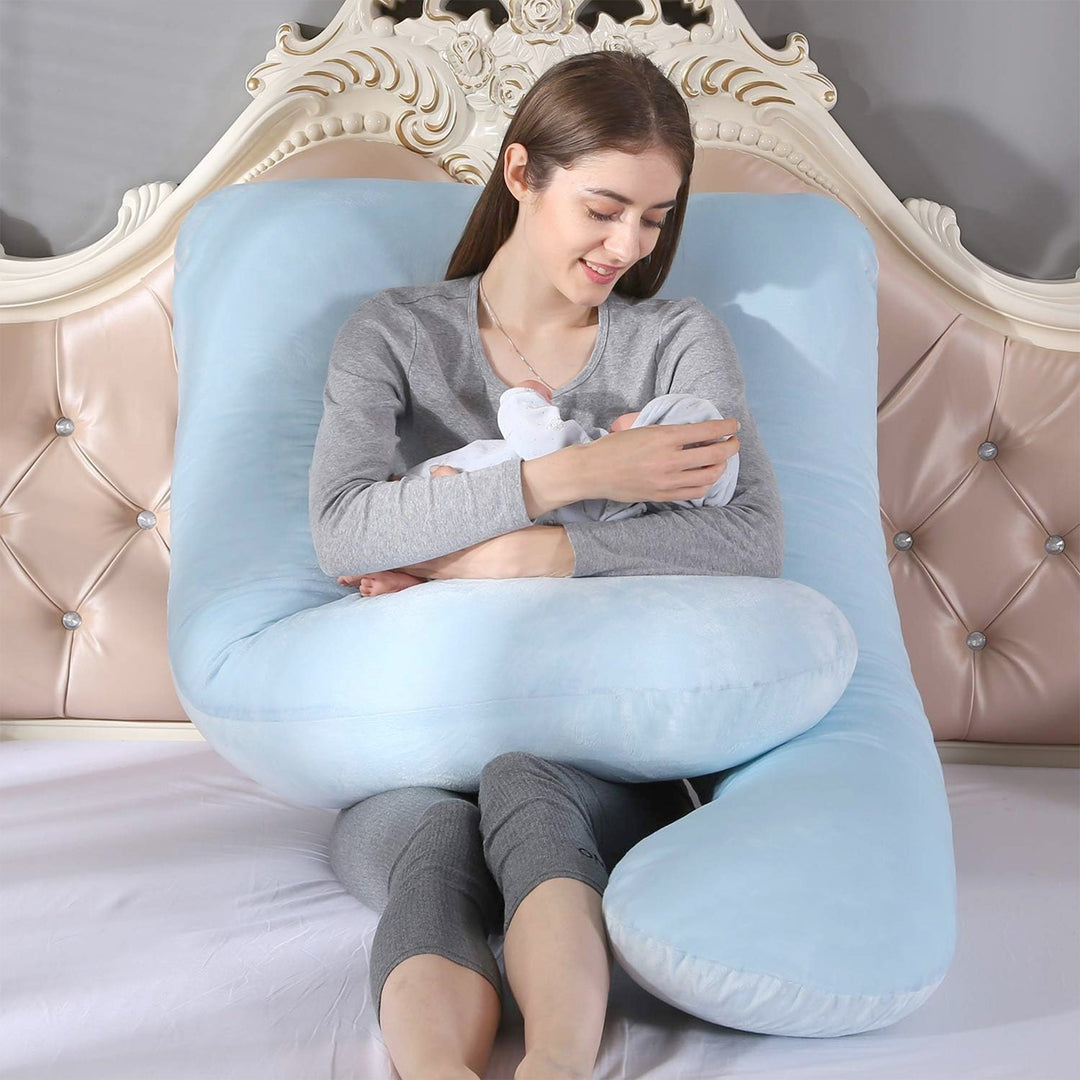 Pregnancy and Nursing Pillow with Cover in Five Colours | Support for Sleeping and Feeding Time | Maternity Pillows