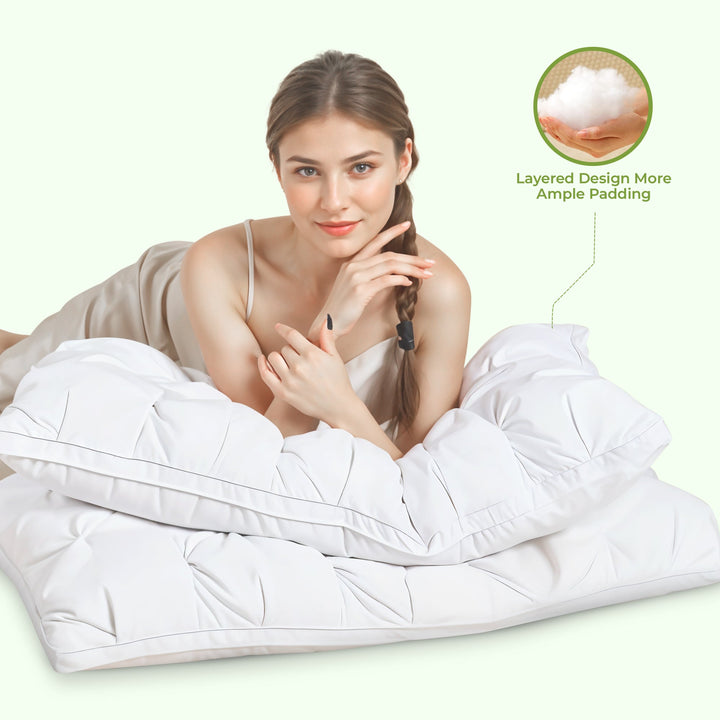 Luxury Goose Down Pillow with Plush Support for Side and Back Sleepers | Plush Down Comfort All Night | Bed Pillows