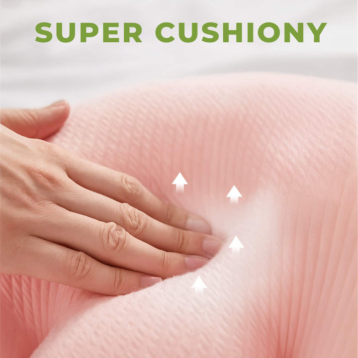 Maternity Side Sleeping Support Pillow in Pink, Green or Grey | Supportive Pillow for Pregnancy Nights | Pregnancy Pillows