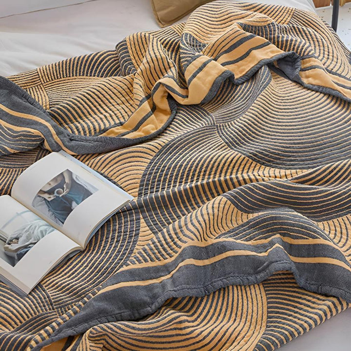 Reversible 4-Layer Cotton Muslin Blanket in Three Sizes | Four Layers of Soft Muslin | Throw Blankets