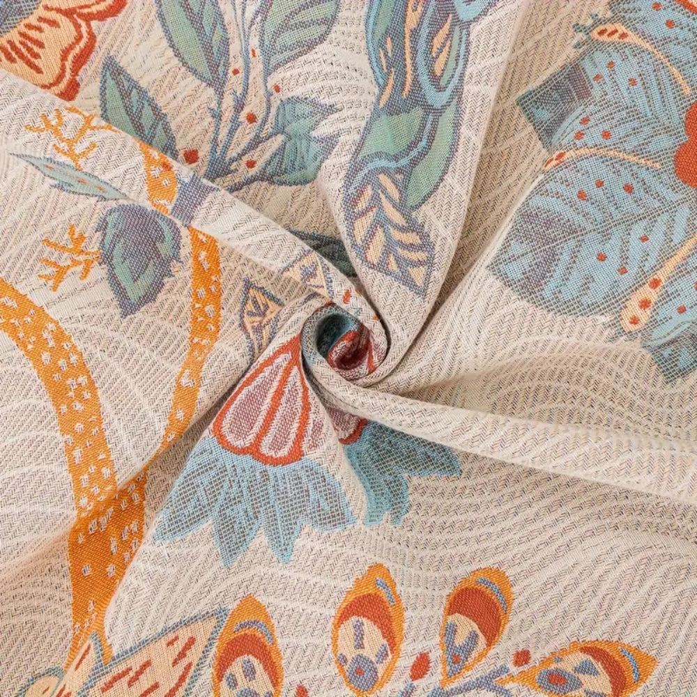Oversized Reversible Floral Jacquard Cotton Blanket, 98 x 98in | Oversized Cotton That Covers a King | Throw Blankets
