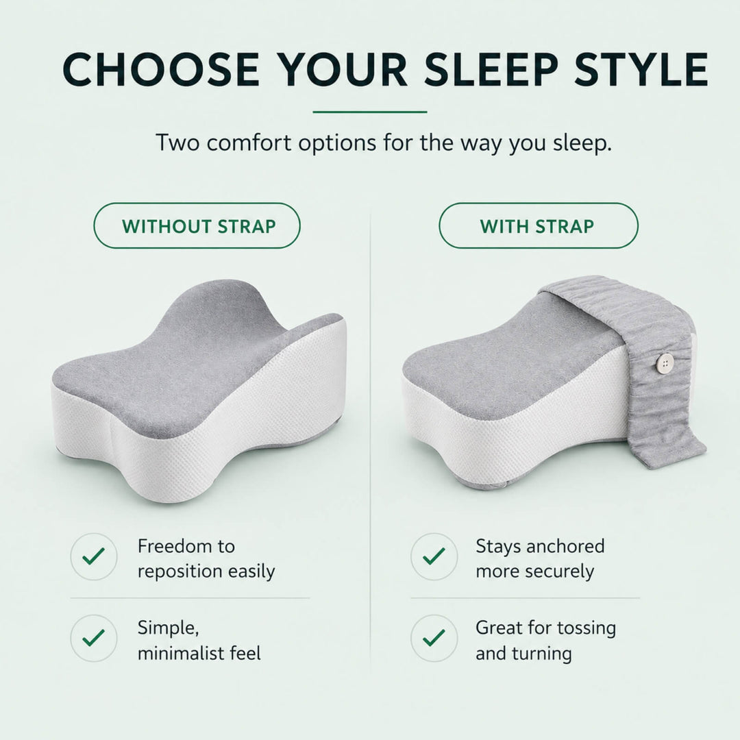 Ergonomic Memory Foam Knee Pillow with Cooling Design and Washable Cover | Cooling Memory Foam Between the Knees | Knee Pillows