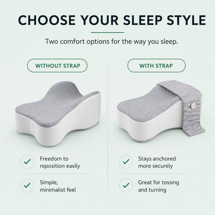 Ergonomic Memory Foam Knee Pillow with Cooling Design and Washable Cover | Cooling Memory Foam Between the Knees | Knee Pillows
