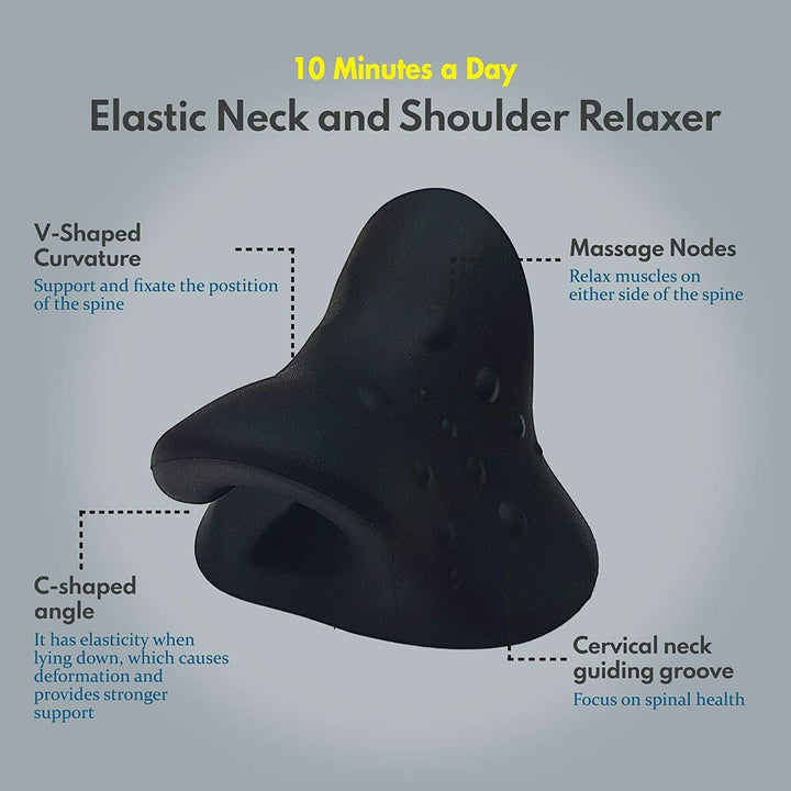 Cervical Neck Stretching Pillow with Massage Nodes and Two Intensity Levels | Dual-Intensity Neck Rest With Nodes | Massagers