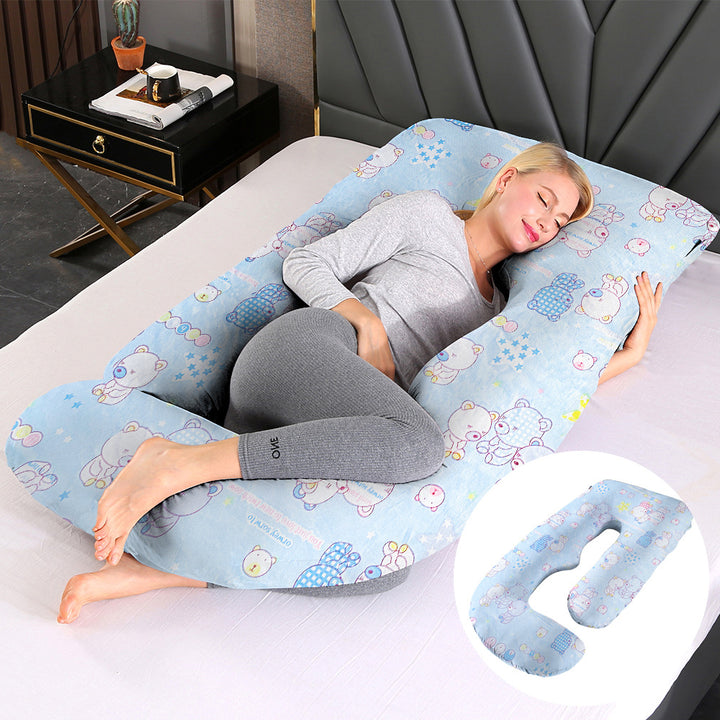 U-Shaped Full Body Pillow with Removable Cover
