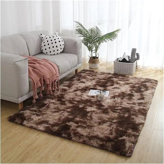 Soft Velvet Tie Dye Rug with Anti-Slip Backing | Plush Colour Underfoot | Rugs