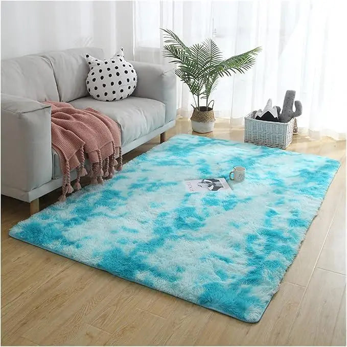 Soft Velvet Tie Dye Rug with Anti-Slip Backing | Plush Colour Underfoot | Rugs