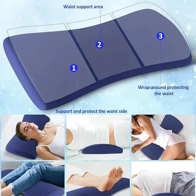 Ergonomic Contoured Lumbar Support Pillow for Daily Comfort | Daily Posture-Friendly Seat Comfort | Lumbar Pillows