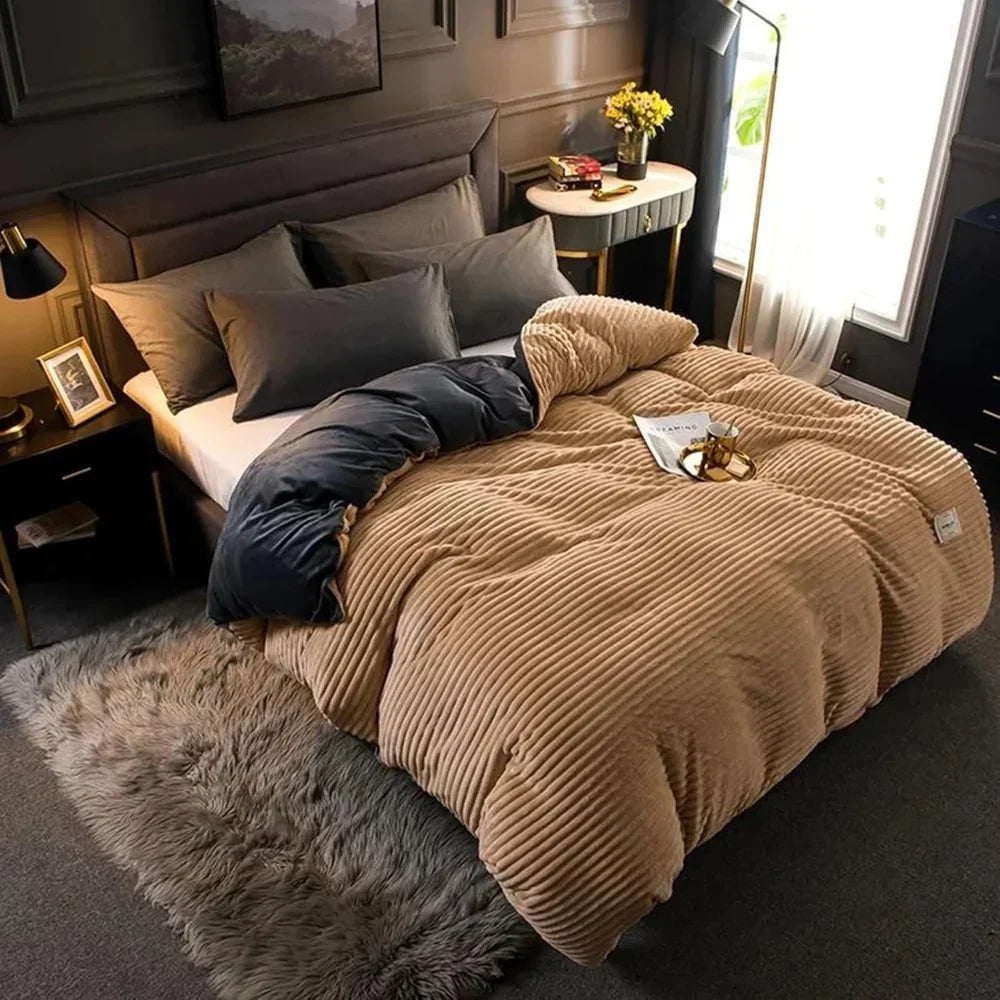 Soft Fleece Duvet Cover Set with Pillowcases in Six Colours and Sizes | Plush Fleece Bedding for Winter | Bedding Sets