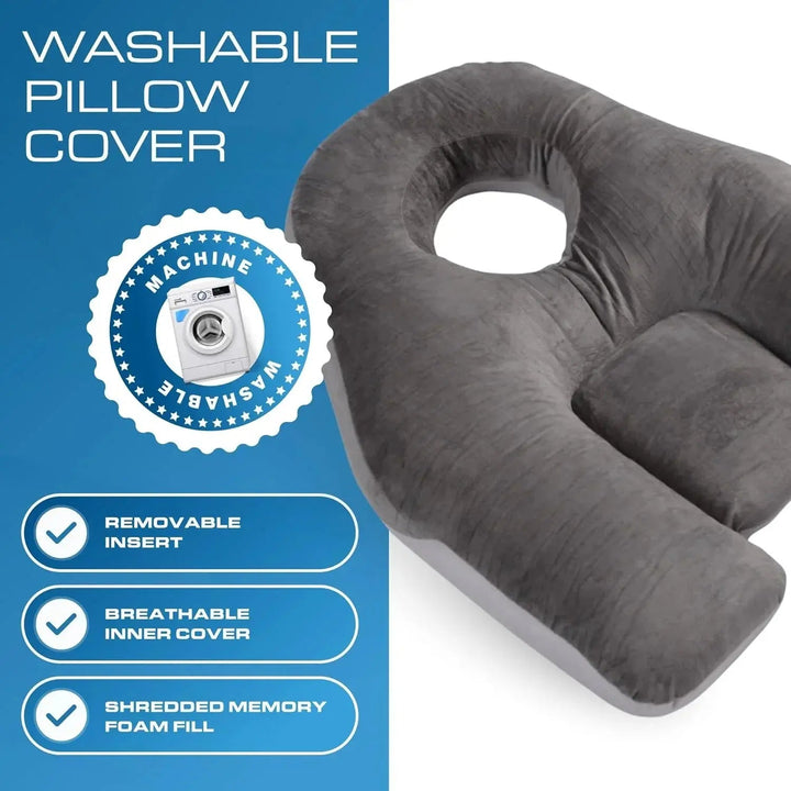 Dual Sided Memory Foam Face-Down Comfort Pillow | Comfortable Face-Down Resting | Specialty Pillows