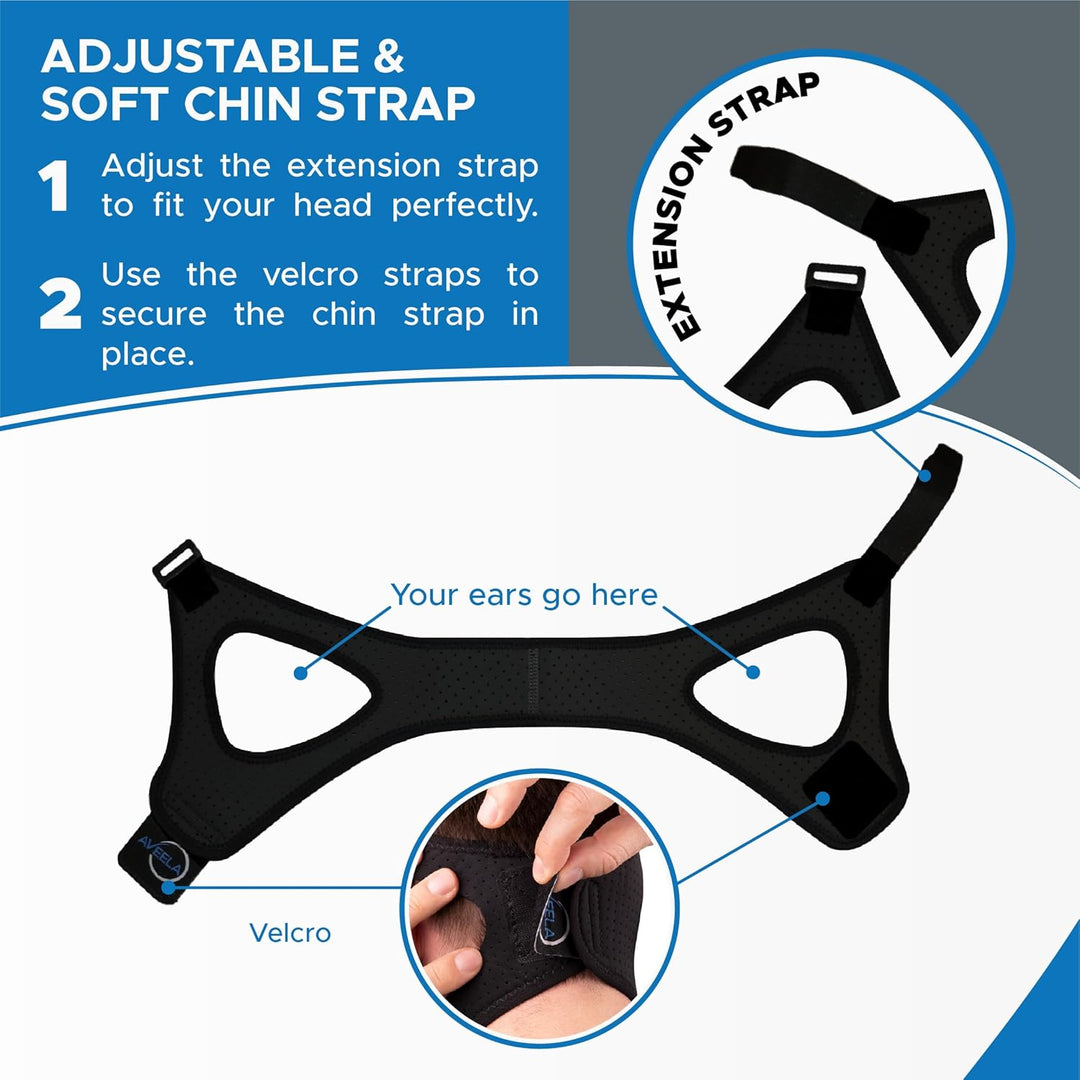 Adjustable Breathable Chin Strap for Mouth Breathers, Lightweight Overnight Wear | Chin Strap for Quieter Nights | Anti-Snoring Aids